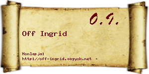 Off Ingrid névjegykártya